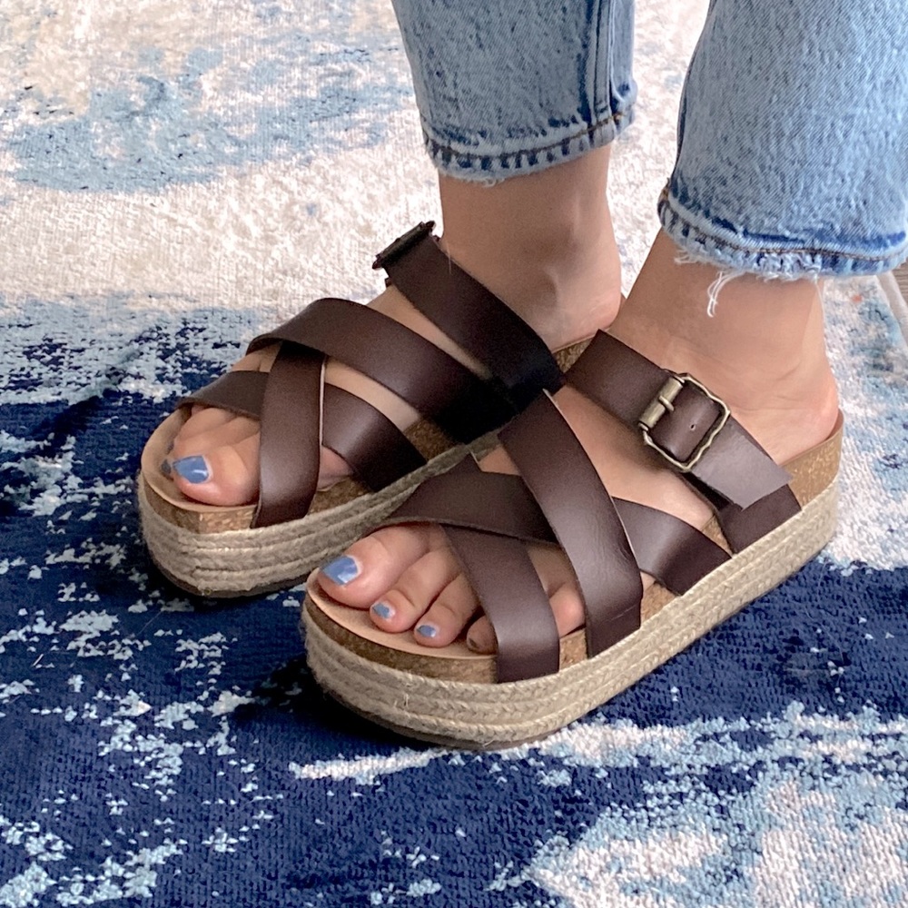 Blowfish “Tart” Platform Cork Espadrilles with Footbed